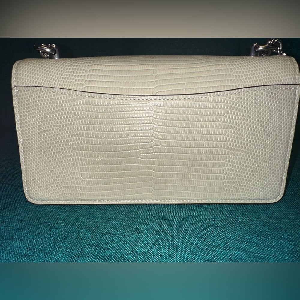 Coach Eliza Pale Green Lizard Embossed Shoulder and Crossbody CR106 SV/AG MINT! - Picture 8 of 15